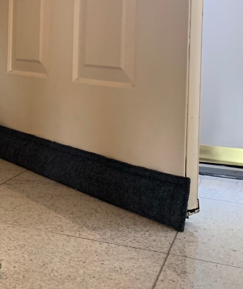 Door Draft Stopper made of Felt fabric with 4 magnets or 4 Adhesive strips; Stay put door draft Ready to use; 36" x 4" or custom made