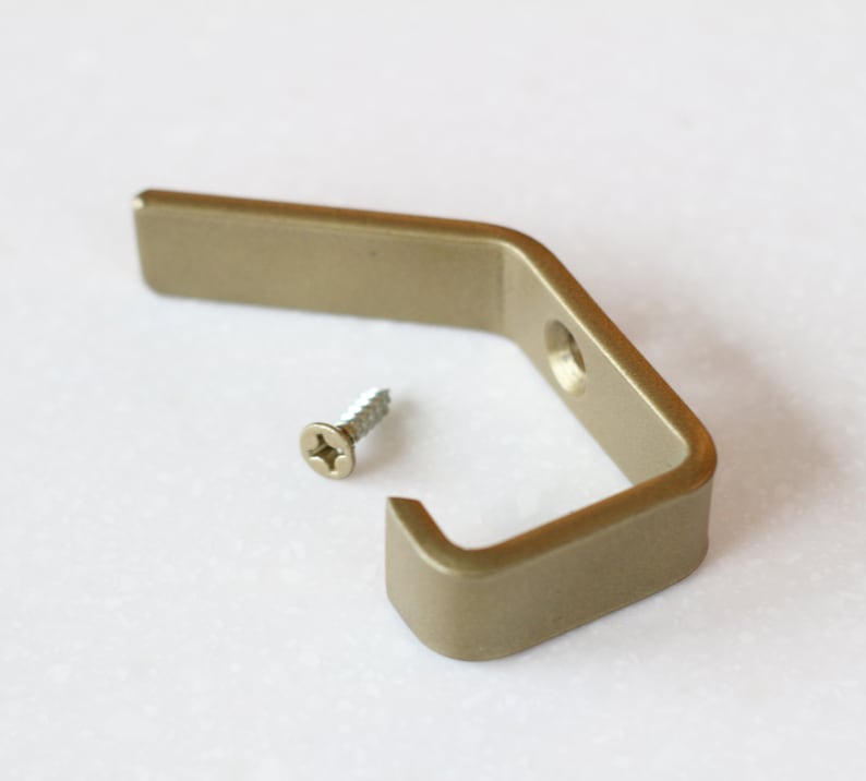 Brass Coat Hook for modern farmhouse walls, cabinets and mudrooms- available in brass, black, and steel