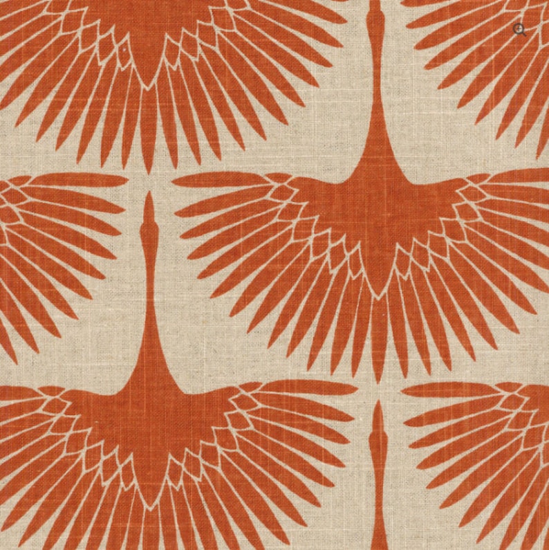 Linen Door Draft Stopper – Art Deco Swan Fabric, UNFILLED