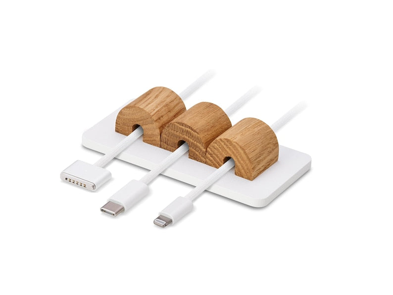 Magnetic Wood Cable Organizer: Desk Cord Management Solution