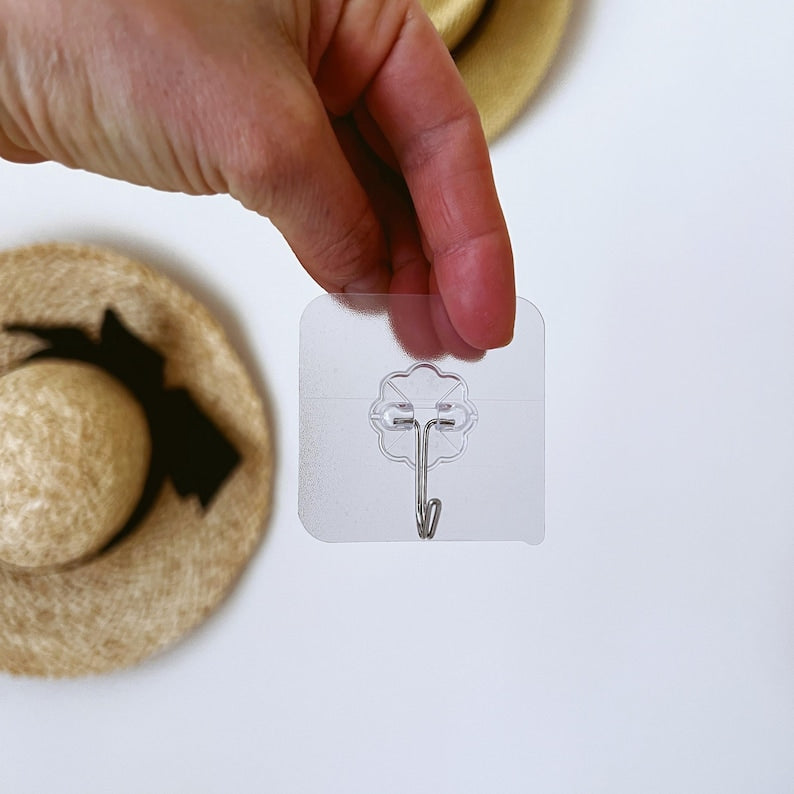 Transparent Self Adhesive Hooks: Waterproof, Heavy Duty (5/10-Pack)