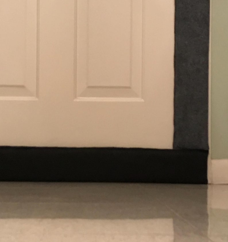 Door Draft Stopper made of Felt fabric with 4 magnets or 4 Adhesive strips; Stay put door draft Ready to use; 36" x 4" or custom made
