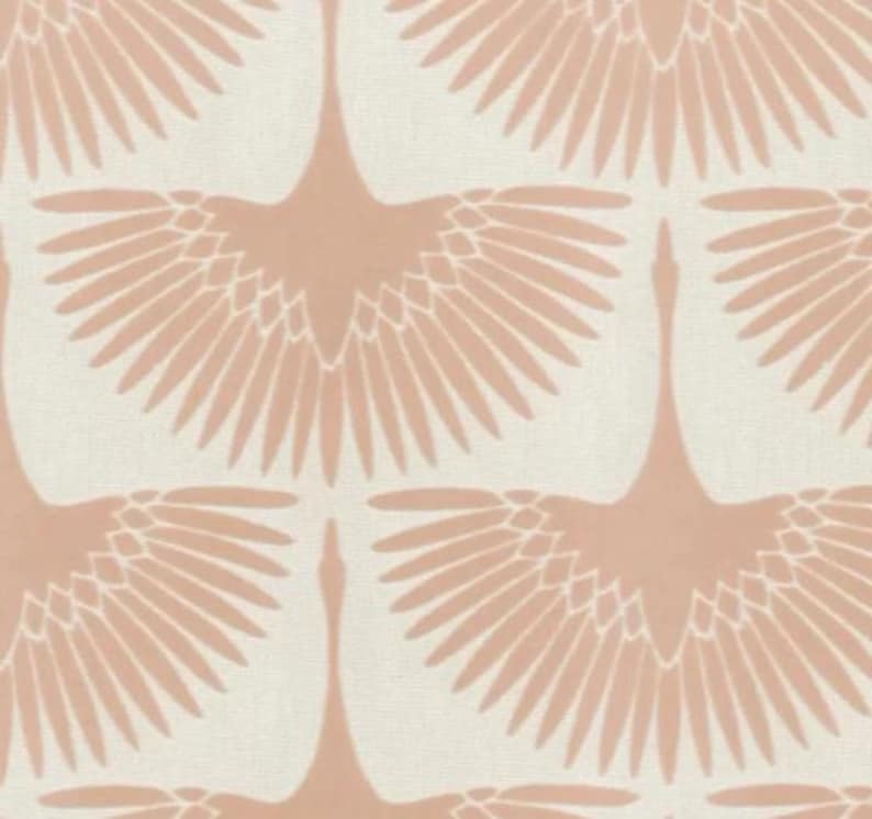 Linen Door Draft Stopper – Art Deco Swan Fabric, UNFILLED