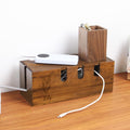Fathers Day Custom Wood Cable Management Box – Cord Organizer, Cable Holder, Wire Hider Box,Desk Organizer,Gift for Her,Office Gift Decor