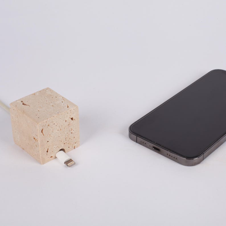 Travertine Cable Holder, Charging Cable Organizer, Cable Keeper, Charging Dock, Office Desk Cable Organizer, Office Gift, Cable Stopper