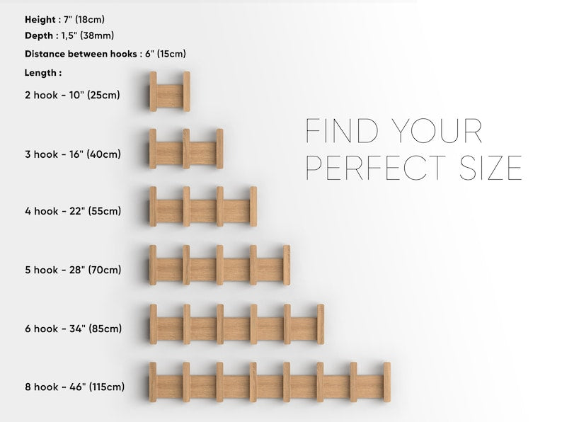 Wooden wall hanger - Wall hanger - Scandinavian entryway hanger - Modern wall hook - Oak coat rack -  Minimalist wall rack