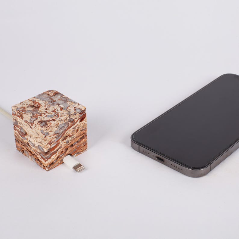 Travertine Cable Holder, Charging Cable Organizer, Cable Keeper, Charging Dock, Office Desk Cable Organizer, Office Gift, Cable Stopper
