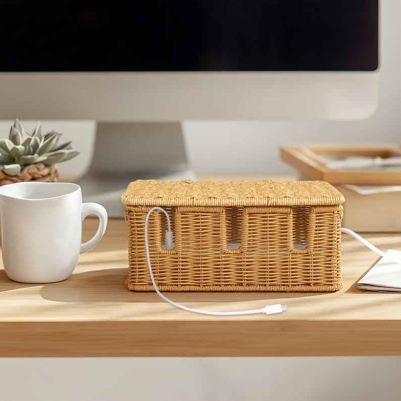 Mothers Day Gift Cable Management Box,Surge Protector Cord Organizer,Wire Hider Box, Cable Tidy Box, Modern Home Decor, Housewarming Gift