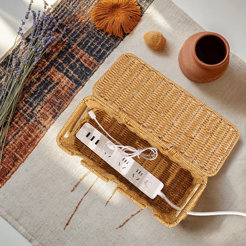 Mothers Day Gift Cable Management Box,Surge Protector Cord Organizer,Wire Hider Box, Cable Tidy Box, Modern Home Decor, Housewarming Gift