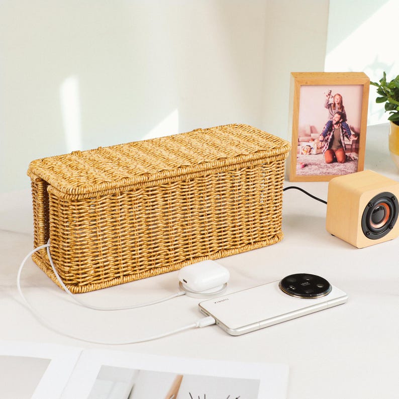 Mothers Day Gift Cable Management Box,Surge Protector Cord Organizer,Wire Hider Box, Cable Tidy Box, Modern Home Decor, Housewarming Gift