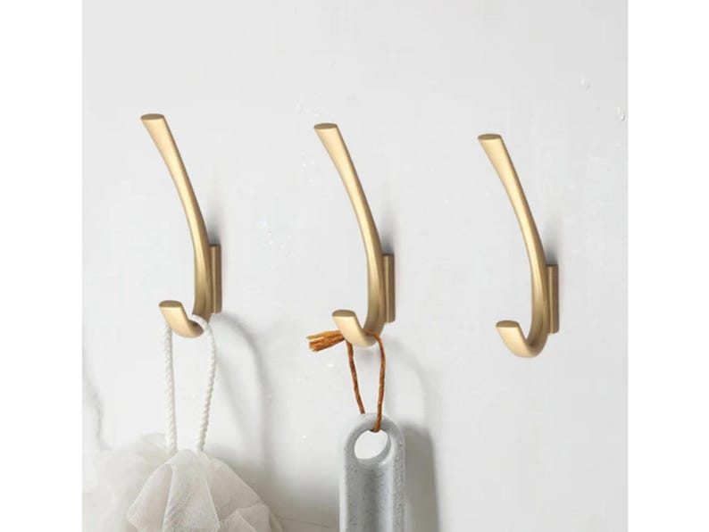 Modern Double Wall Hook For Hanging Robes, Towels, Lights Minimalist Wall Hanger For Bathrooms, Hallways, Bedroom Corrosion Resistant