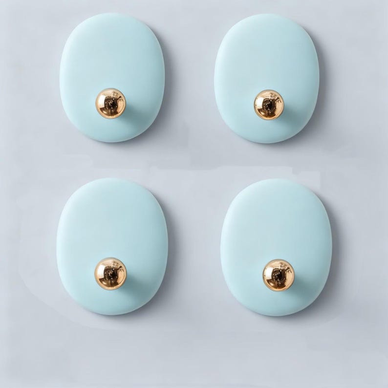 colorful Wall Hooks for DIY Projects - washroom Towel, Coats, Keys - Oval Adhesive Hooks hooks for Handmade Wall Hangers - Kids Room Decor