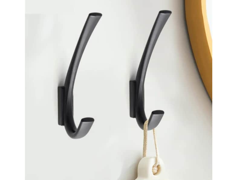 Modern Double Wall Hook For Hanging Robes, Towels, Lights Minimalist Wall Hanger For Bathrooms, Hallways, Bedroom Corrosion Resistant