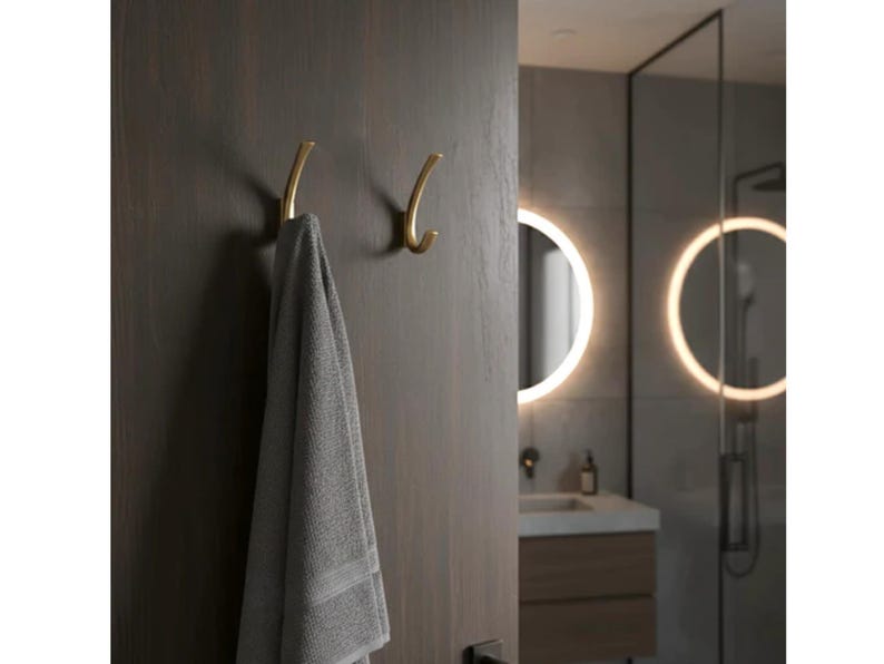 Modern Double Wall Hook For Hanging Robes, Towels, Lights Minimalist Wall Hanger For Bathrooms, Hallways, Bedroom Corrosion Resistant