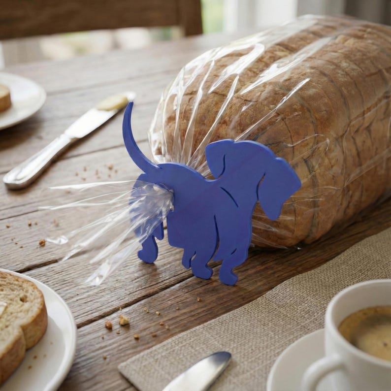 Funny Dog Bread Clips & Bag Sealers, Cute Kitchen Decor, Quirky Puppy Food Storage Clips, Gift for Dog Lovers, Small Gift, Bread Decorations