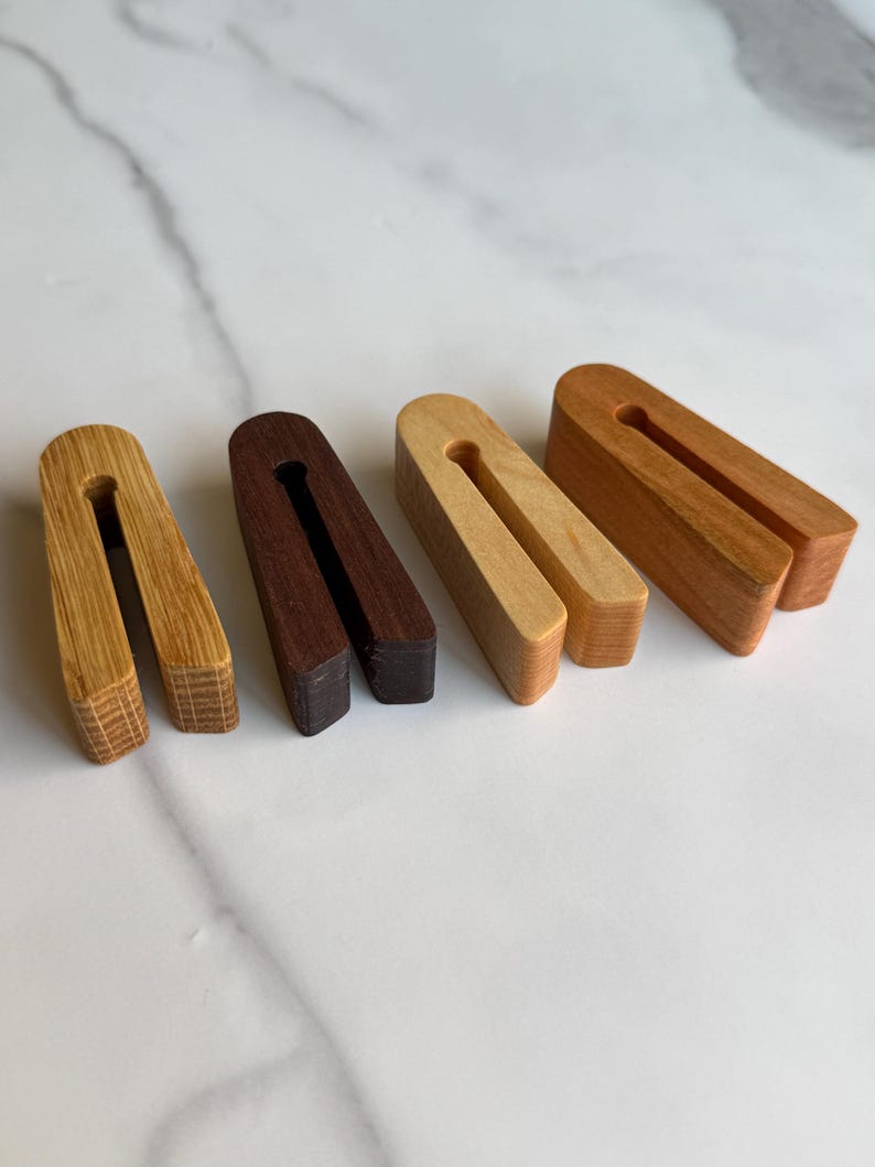 Wooden Minimalist Bag Clips, Made in USA, Set of 2 or 4