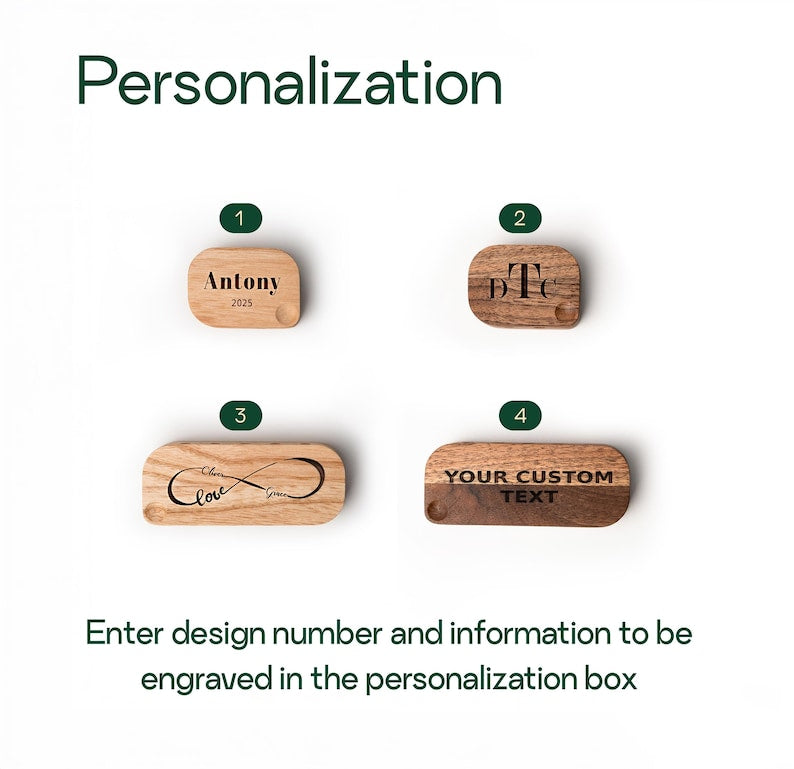 Wooden Cable Organizer, Custom Magnetic Cord Holder, Personalized Wire Management for Desk