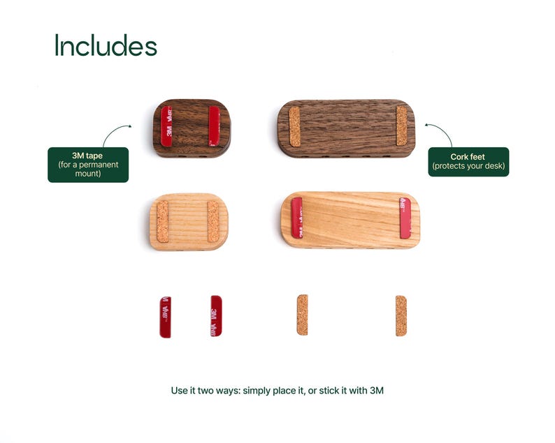 Wooden Cable Organizer, Custom Magnetic Cord Holder, Personalized Wire Management for Desk
