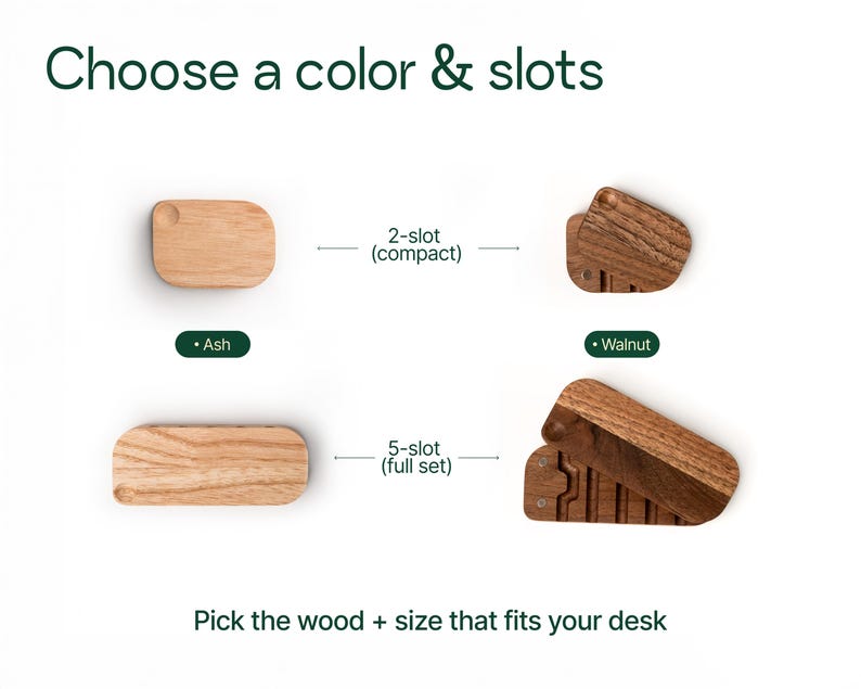 Wooden Cable Organizer, Custom Magnetic Cord Holder, Personalized Wire Management for Desk