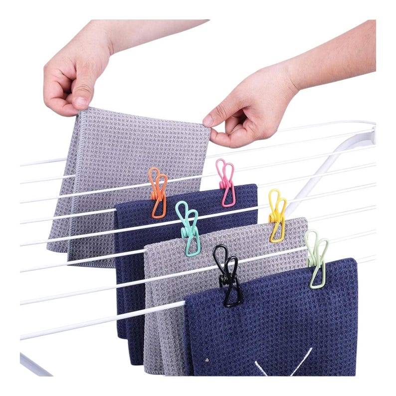 30 Pack Colorful Bag Clips for Food Storage & Laundry | PVC Coated Chip Bag Sealing Clips | Multipurpose Kitchen Bag Closers, Paper Holders