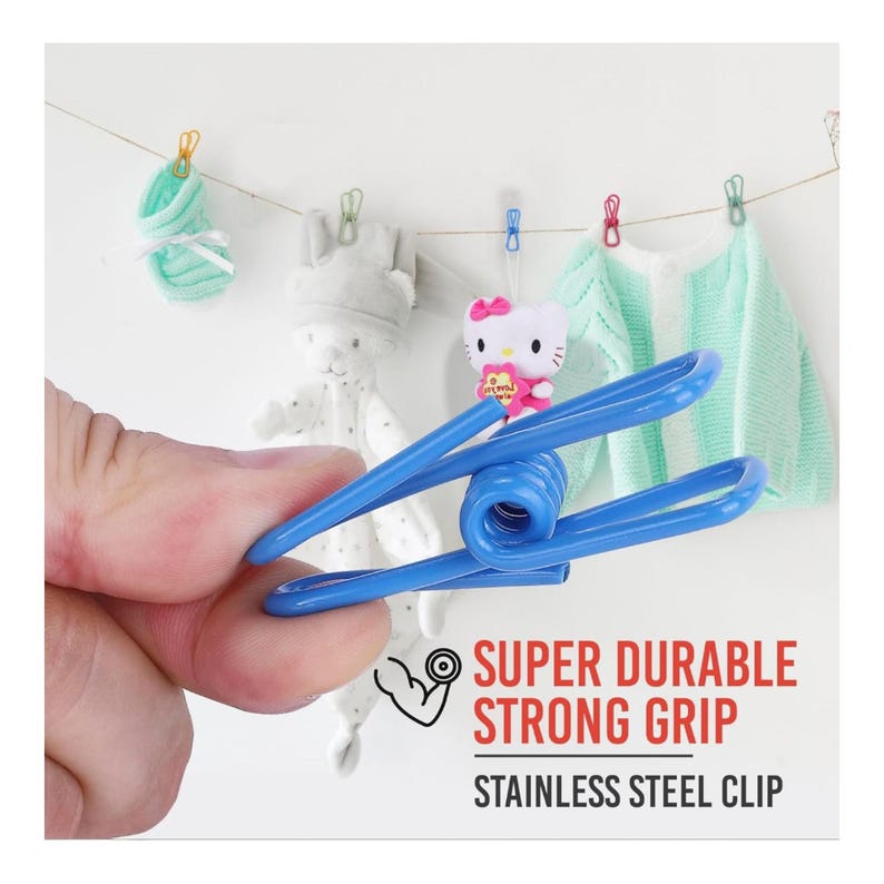 30 Pack Colorful Bag Clips for Food Storage & Laundry | PVC Coated Chip Bag Sealing Clips | Multipurpose Kitchen Bag Closers, Paper Holders