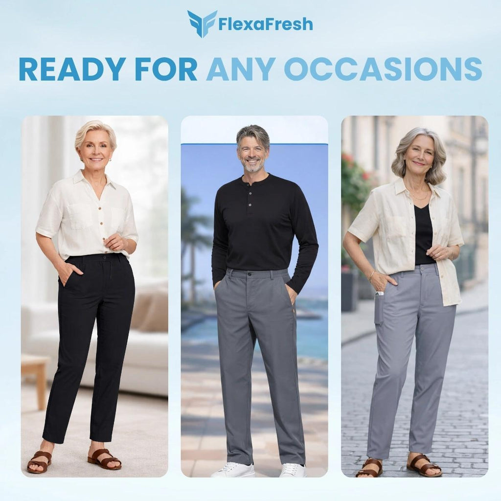 FlexaFresh - Unisex's Ultra Stretch Ice Silk Comfort Casual Pants - FREE SHIPPING