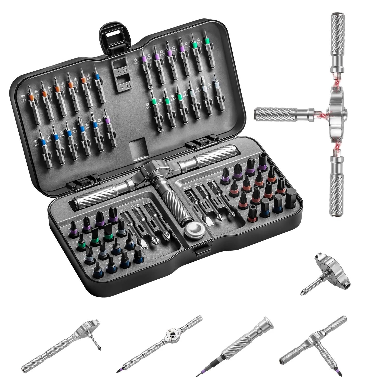 Selnivo® 24-in-1 T-Handle Ratchet Screwdriver Set – Magnetic Bit Kit with Storage Case