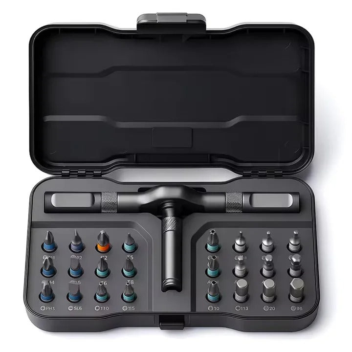 Selnivo® 24-in-1 T-Handle Ratchet Screwdriver Set – Magnetic Bit Kit with Storage Case