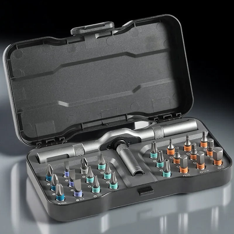 Selnivo® 24-in-1 T-Handle Ratchet Screwdriver Set – Magnetic Bit Kit with Storage Case